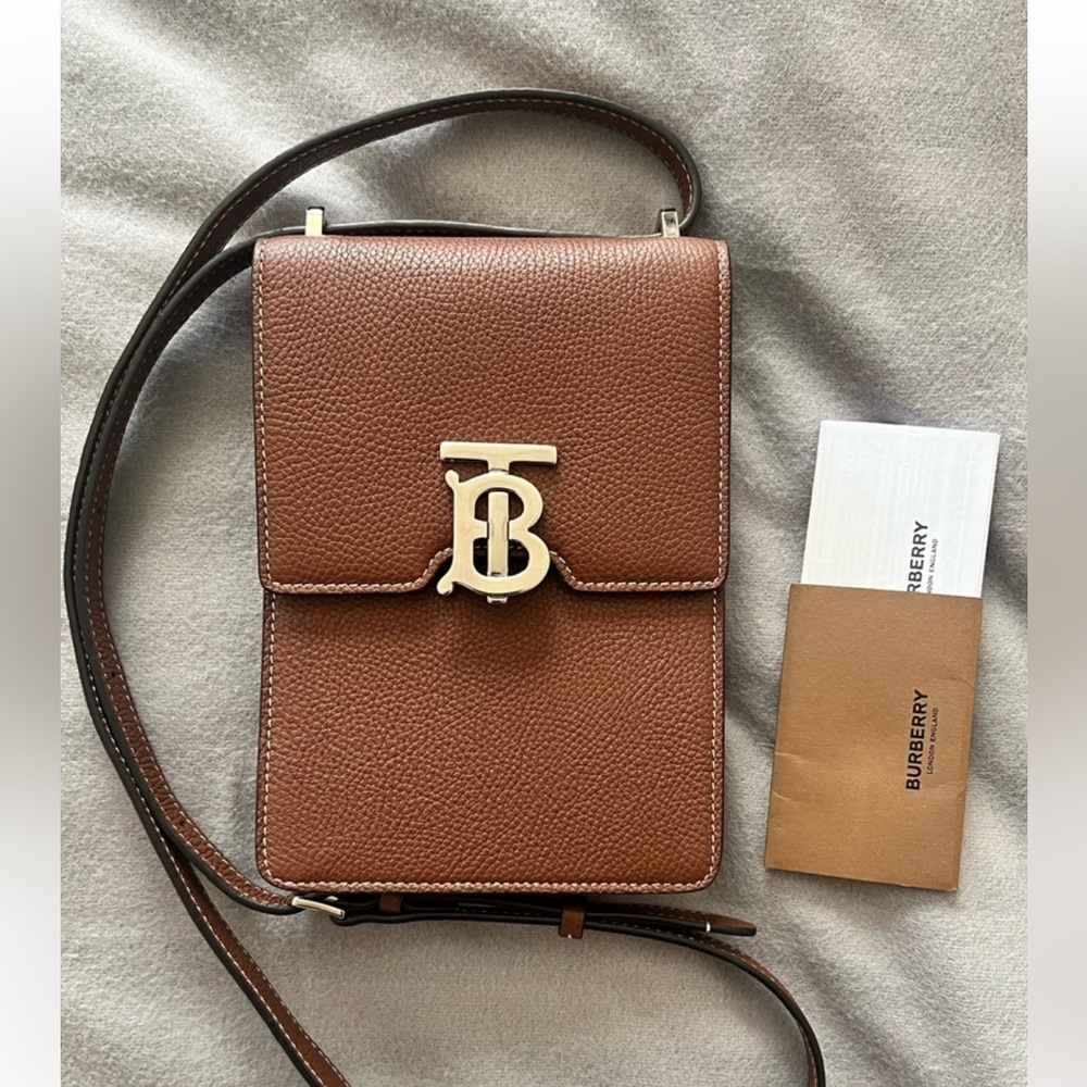 Burberry Tan Leather Crossbody Bag